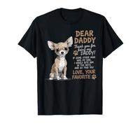 Mensaje de Perro Chihuahua Querido papá Divertido día del Padre Humor Camiseta