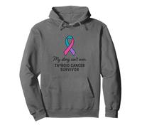 Mensaje de sobreviviente de cáncer de tiroides Ribbon Sudadera con Capucha