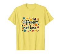 Mensaje Diferente No Menos de Inclusión de Educación Especial Camiseta, Hombre, Limón, 3XL