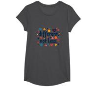 Mensaje Diferente No Menos de Inclusión de Educación Especial Camiseta, Niñas, Jaspeado Oscuro, XS