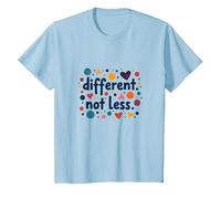 Mensaje Diferente No Menos de Inclusión de Educación Especial Camiseta, Niños, Azul Bebé, 4 años