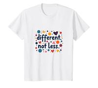 Mensaje Diferente No Menos de Inclusión de Educación Especial Camiseta, Niños, Blanco, 3 años