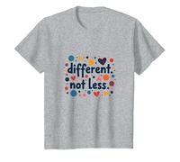 Mensaje Diferente No Menos de Inclusión de Educación Especial Camiseta, Niños, Gris Jaspeado, 2 años