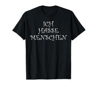 Mensaje en alemán Ich Hasse Menschen - Herren Damen Camiseta