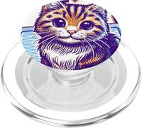 Mensaje en alemán Working Hard or Hardly Working Working Funny Cat PopSockets PopGrip para MagSafe