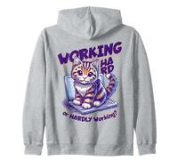Mensaje en alemán Working Hard or Hardly Working Working Funny Cat Sudadera con Capucha