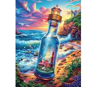 Mensaje en una botella al atardecer Puzzles 500 Piezas Decorativo Coleccionable Cuento de hadas acompañante adorable Obra De Arte Rompecabezas Familiar Para Adultos Desafío Avanzado DIY Creativo 500 P