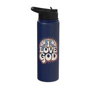 Mensaje espiritual inspirador I Love God Stainless Steel Insulated Water Bottle