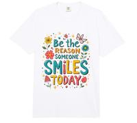 Mensaje Inspirador Be The Reason Someone Smiles Today Comfort Colors Adult Heavyweight T-Shirt