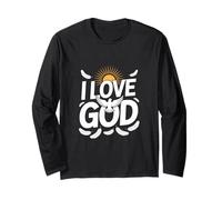 Mensaje inspirador de fe I Love God Manga Larga
