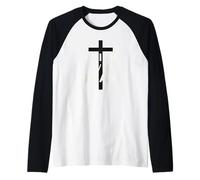 Mensaje Inspirador de la Cruz Cristiana de fe sobre el Miedo Camiseta Manga Raglan