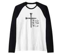Mensaje Inspirador de The Way The Truth The Life Sacrifice Camiseta Manga Raglan