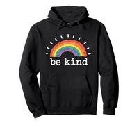 Mensaje Inspirador Positivo Be Kind Rainbow Sudadera con Capucha