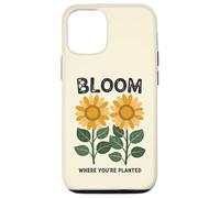 Mensaje motivacional de girasol, florece donde estás plantado Carcasa para iPhone 12/12 Pro