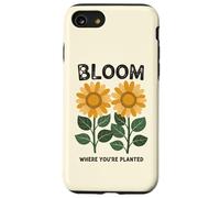 Mensaje motivacional de girasol, florece donde estás plantado Carcasa para iPhone SE (2020) / 7 / 8