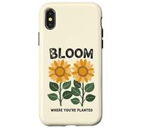 Mensaje motivacional de girasol, florece donde estás plantado Carcasa para iPhone X/XS