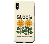 Mensaje motivacional de girasol, florece donde estás plantado Carcasa para iPhone XS Max