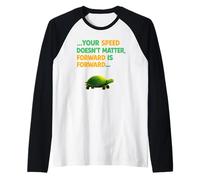 Mensaje Motivacional Positivo de la Tortuga Sigue avanzando Camiseta Manga Raglan