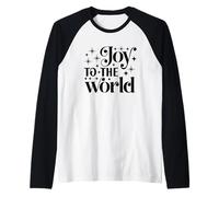 Mensaje navideño de alegría al Mundo Camiseta Manga Raglan