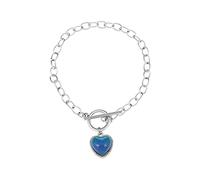Mensaje Pulsera Pareja Plata Mensaje Anillos Color Cambiante Amor Corazón Colgante Pulsera Temperatura sentido Detección Cristal Perlado Link Cadena Pulsera para Mujeres Chapado Elección Perlado