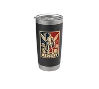 Mensajero con alas de Mercury Roman God Retro Vaso térmico de acero inoxidable de doble pared