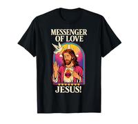 Mensajero del Amor Jesús Vibrante Vintage Christian Pop-Art Camiseta