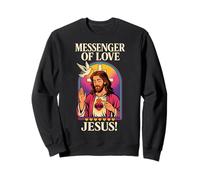 Mensajero del Amor Jesús Vibrante Vintage Christian Pop-Art Sudadera