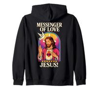 Mensajero del Amor Jesús Vibrante Vintage Christian Pop-Art Sudadera con Capucha