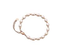 Mensajes Apilable Pulsera Joyería Genuine White Freshwater Cultured Pearl Strand Pulsera For Women Teens 1 Yellow Gold Plated Small Wrist 6.58 pulgadas 2 Varios Naturales 4 Pulsera Anillos, talla