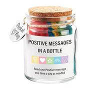 Mensajes de afirmaciones positivas en una botella, tarro de tarjetas de inspiración, cápsulas de citas inspiradoras, tarjetas de apoyo diario emocional para el estrés R-elief y bienestar, suministros