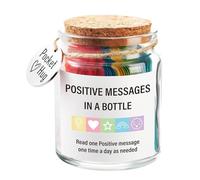 Mensajes en una botella - Tarro de apoyo motivacional - Accesorios portátiles Inspiradores - Tarjetas para amigos adultos Familia - 100 notas alentadoras escritas a mano - Contenedores de vidrio Tapa