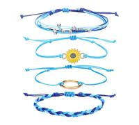Mensajes genéricos 8 pulsera encantadores encantadores joyas pulsera para mujeres colores pulsera anillos, talla única, Algodón, No Gemstone