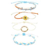 Mensajes genéricos 8 pulsera encantadores encantadores joyas pulsera para mujeres colores pulsera anillos, talla única, Algodón, No Gemstone