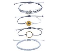 Mensajes genéricos 8 pulsera encantadores encantadores joyas pulsera para mujeres colores pulsera anillos, talla única, Algodón, No Gemstone