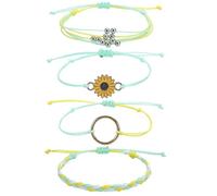 Mensajes genéricos 8 pulsera encantadores encantadores joyas pulsera para mujeres colores pulsera anillos, talla única, Algodón, No Gemstone