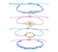 Mensajes genéricos 8 pulsera encantadores encantadores joyas pulsera para mujeres colores pulsera anillos, talla única, Algodón, No Gemstone
