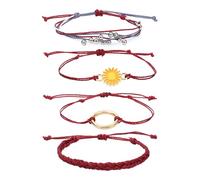 Mensajes genéricos 8 pulsera encantadores encantadores joyas pulsera para mujeres colores pulsera anillos, talla única, Algodón, No Gemstone