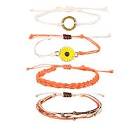 Mensajes genéricos 8 pulsera encantadores encantadores joyas pulsera para mujeres colores pulsera anillos, talla única, Algodón, No Gemstone