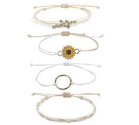 Mensajes genéricos 8 pulsera encantadores encantadores joyas pulsera para mujeres colores pulsera anillos, talla única, Algodón, No Gemstone