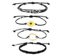 Mensajes genéricos 8 pulsera encantadores encantadores joyas pulsera para mujeres colores pulsera anillos, talla única, Algodón, No Gemstone