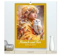 Mensch und Tier - Seele an Seele (hochwertiger Premium Wandkalender 2026 DIN A2 hoch), Kunstdruck in Hochglanz: Zauber tierischer Begleiter und der Menschen
