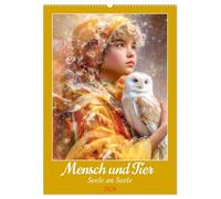 Mensch und Tier - Seele an Seele (Wandkalender 2026 DIN A2 hoch), CALVENDO Monatskalender: Zauber tierischer Begleiter und der Menschen