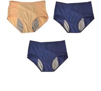 Menstrual Briefs For Girl Heavy Flow Extra Protection Period Pants Postpartum Knickers Teenage Girls Cotton Panty Comfortable Underwear Multipack Pack Of 3 yellow/Blue 5Xl
