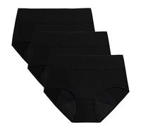 Menstrual Knickers With Leak Proof Crotch Heavy Flow Absorbent Extra Protection Breathable Period Panties Postpartum Panty Comfy Briefs Underwear 3Pcs Black L