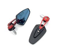 MENSUNUBNM Motocicleta Espejo Retrovisor para Manillar Motocicleta 7/8" Y 22mm para Z125 Pro Z650 Z750 Z800 Z900 Z1000 ER6N ER6 Espejos Retrovisores(Red)