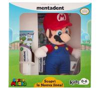 Mentadent, Super Mario Kids, Kit Plush, cepillo y pasta de dientes para niños de 0 a 6 años, personaje sorpresa, con pasta de dientes para niños, sabor a frutas, cepillo de dientes para niños, ideal