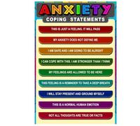 Mental Health Affirmations Poster - Uplifting & Encouraging Quotes for Wellness, Calming Wall Art for Office, Classroom & Self Care Spaces(Framed,12x18inch(30x45cm))