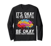 Mental Health Awareness Gifts Brain Mental Health Warrior Manga Larga