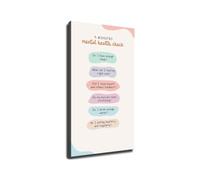Mental Health Check In Poster Five Minute Self Care Quote Wall Art Decor For Counselor Office(Unframed,12x18inch(30x45cm))