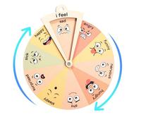 Mental Health Decor - Wooden Feelings Wheel, Interactive Emotional Artwork, Creative Learning Board | Non fatal Printing, School Classroom Nursery Psychology Counseling Office Ornaments